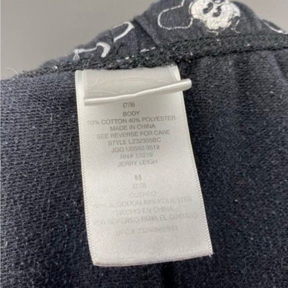 Disney Black White Mickey Mouse Drawstring Capri Pants M 7-9 - Picture 6 of 6